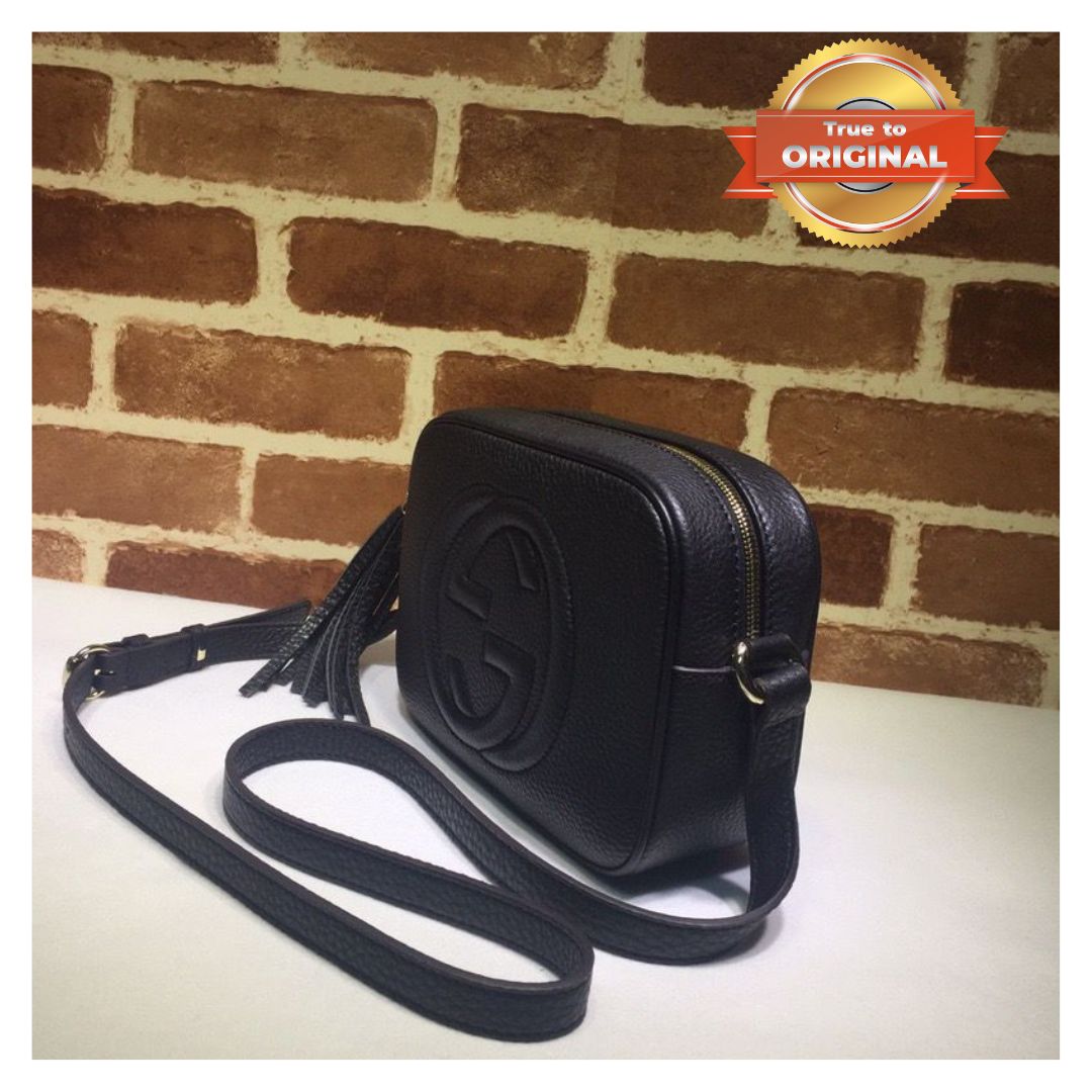 [True-to-ORIGINAL] Gucci Soho Small Disco Bag Black For Women 8in/21cm GG 308364