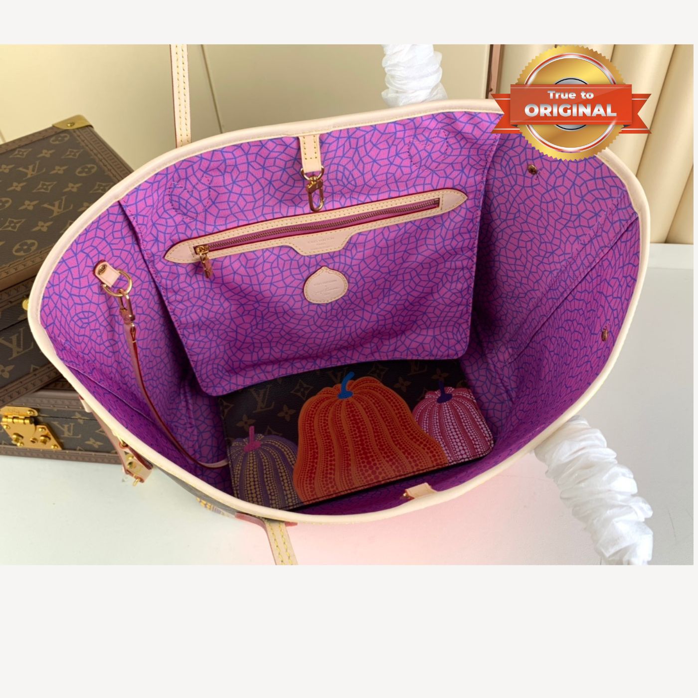 [True-to-ORIGINAL] Louis Vuitton LV x YK Neverfull MM Bag Brown For Women 12.2in/31cm