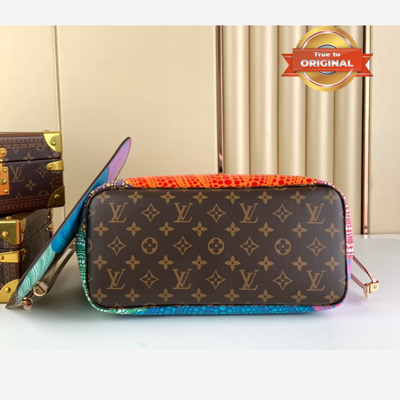 [True-to-ORIGINAL] Louis Vuitton LV x YK Neverfull MM Bag Brown For Women 12.2in/31cm
