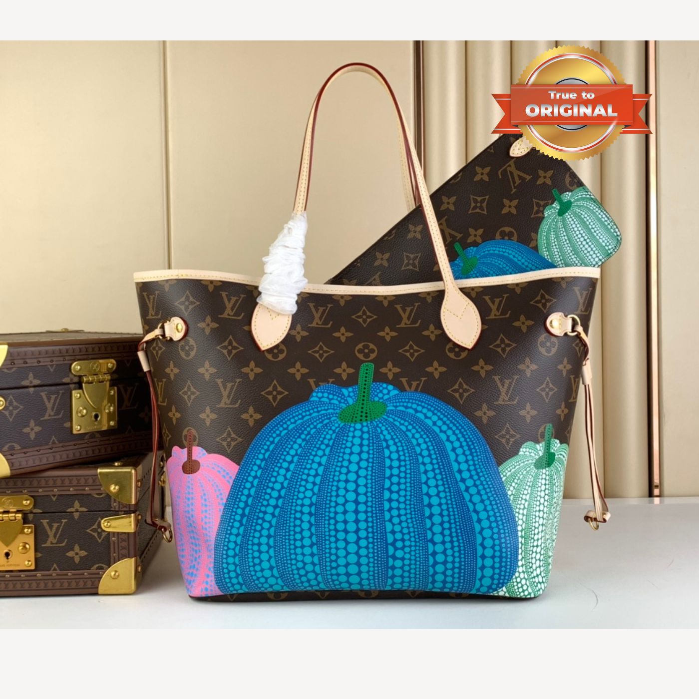 [True-to-ORIGINAL] Louis Vuitton LV x YK Neverfull MM Bag Brown For Women 12.2in/31cm