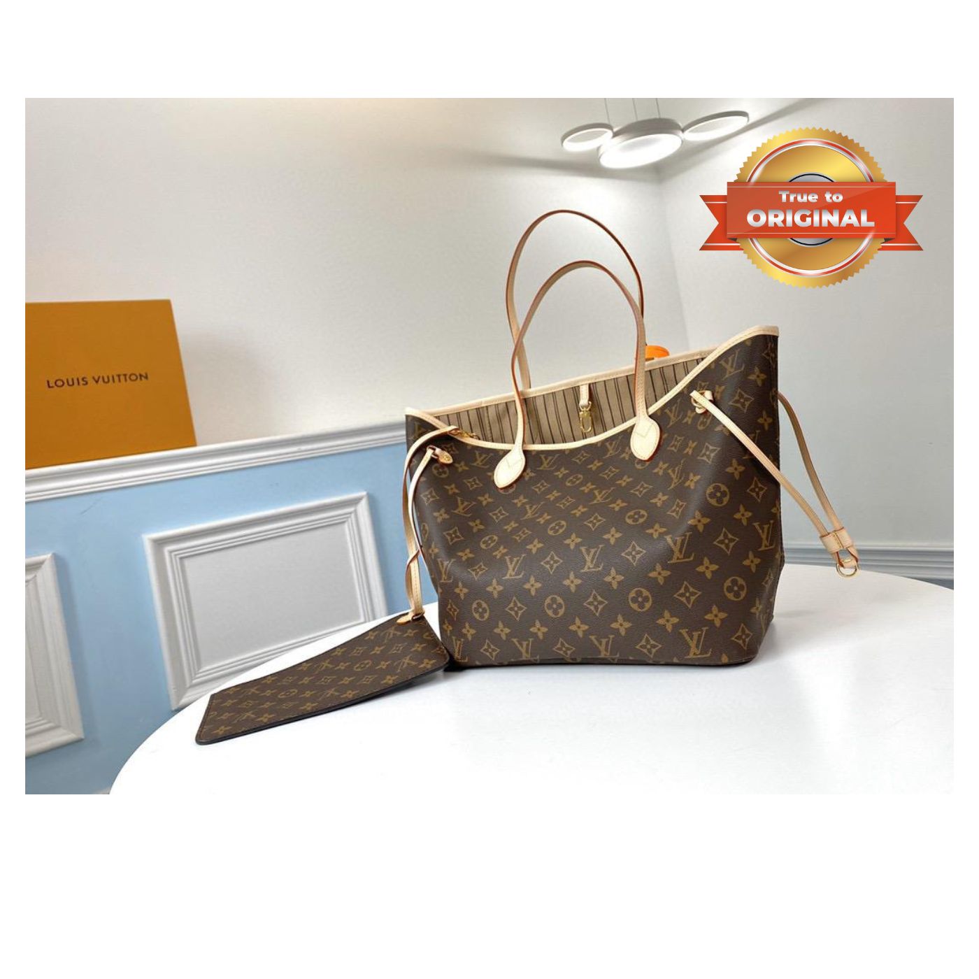 [True-to-ORIGINAL] Louis Vuitton Neverfull MM Tote Bag Monogram Canvas Brown For Women 12.6in/32cm