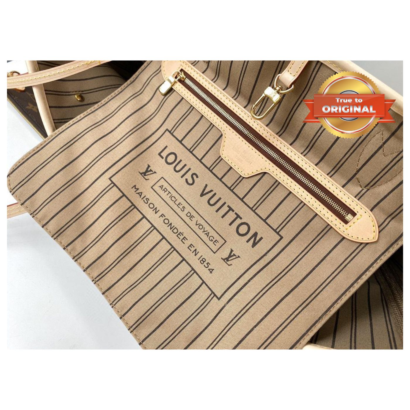 [True-to-ORIGINAL] Louis Vuitton Neverfull MM Tote Bag Monogram Canvas Brown For Women 12.6in/32cm