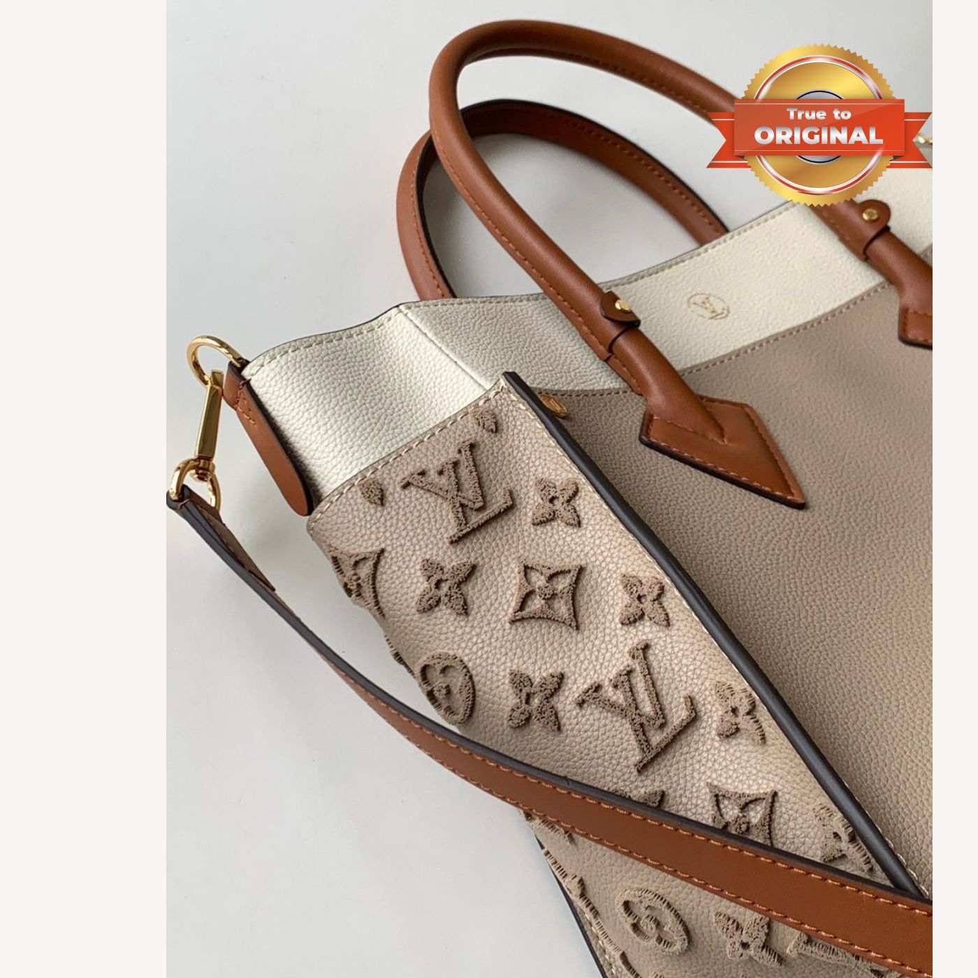 [True-to-ORIGINAL] Louis Vuitton On My Side MM Tote Bag Grey For Women 12in/31cm