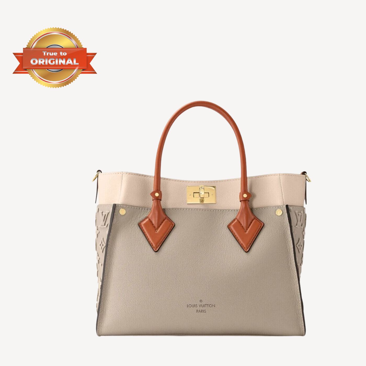 [True-to-ORIGINAL] Louis Vuitton On My Side MM Tote Bag Grey For Women 12in/31cm