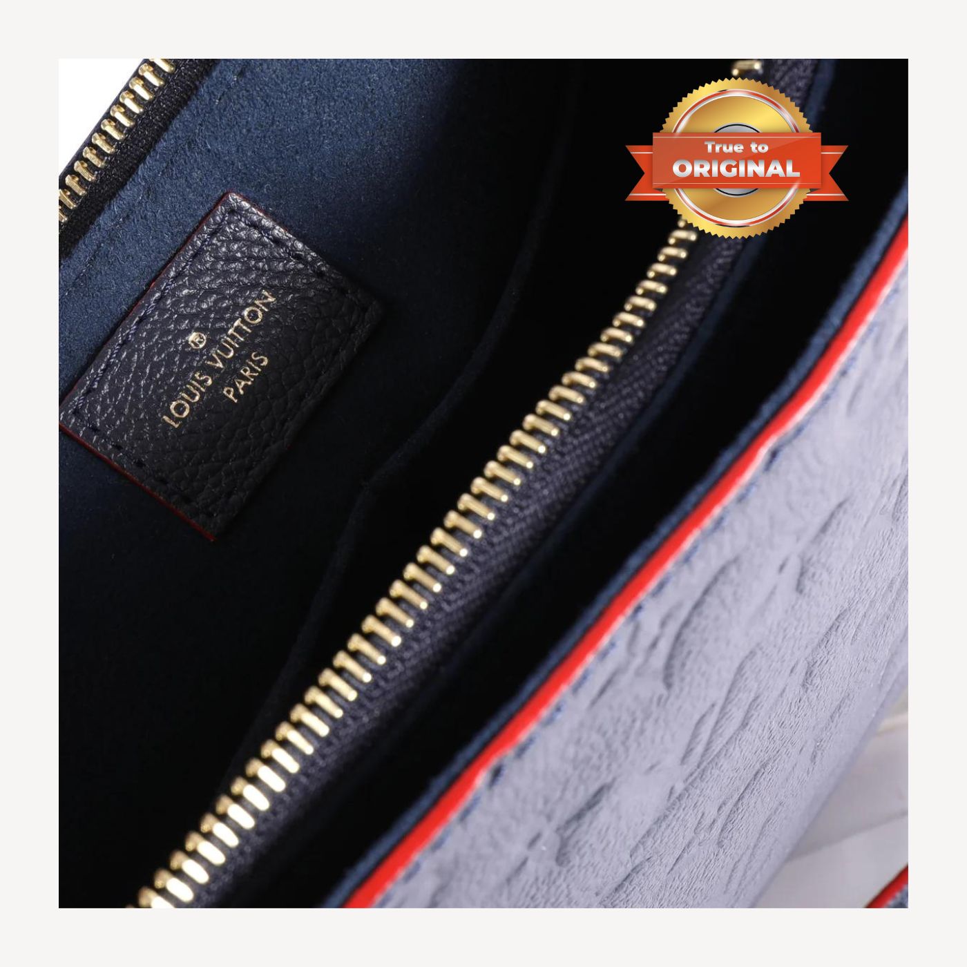 [True-to-ORIGINAL] Louis Vuitton Surene MM Monogram Empreinte Navy Blue/Red For Women 14.6in/37cm