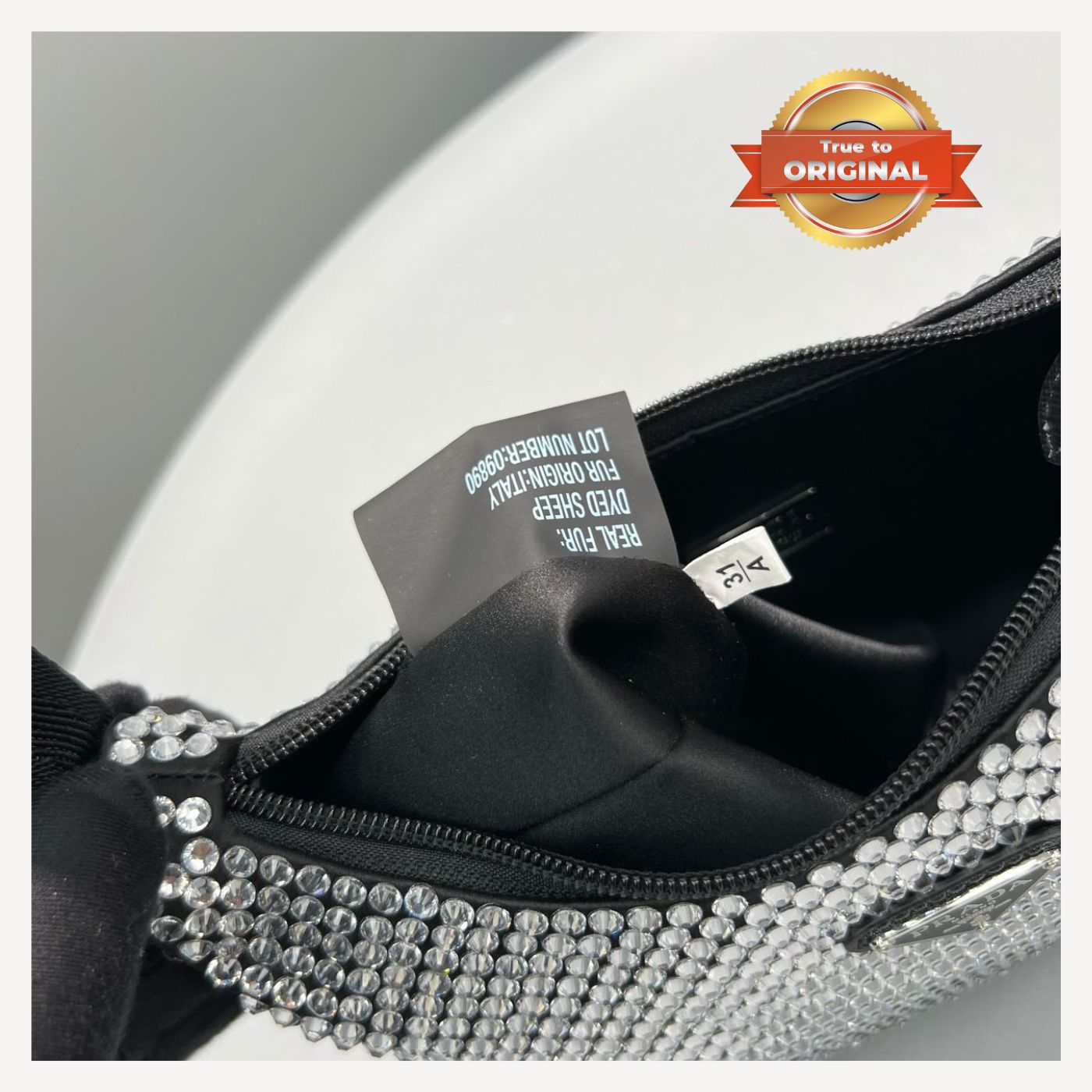 [True-to-ORIGINAL] Prada Satin Mini-Bag With Crystals Silver For Women 8.6in/22cm 1BC515_2AWL_F0T7O_V_OOO