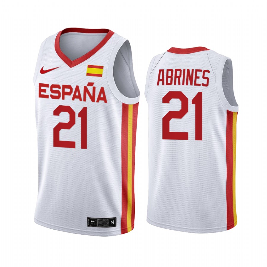 Álex Abrines Spain #21 White 2021 Tokyo Olymipcs Limited Jersey