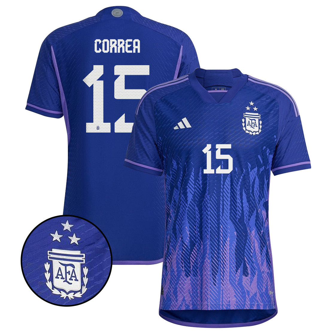 Ángel Correa 15 Argentina 2022-23 Men Away Fan Version Player Version Soccer Jersey