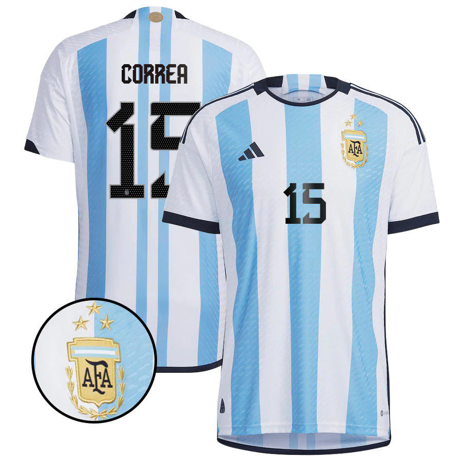 Ángel Correa 15 Argentina Men Home Soccer Jersey Fan Version Player Version Soccer Jersey