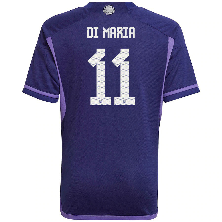 Ángel Di María 11 Argentina 2022-23 Away Soccer Jersey Qatar World Cup Patch
