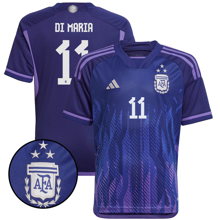 Ángel Di María 11 Argentina 2022-23 Away Soccer Jersey Qatar World Cup