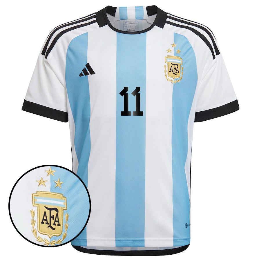 Ángel Di María 11 Argentina Home Soccer Jersey National Team World Cup Patch