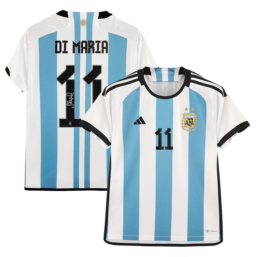 Ángel Di María 11 Signed Argentina Youth Home Jersey National Team World Cup 2022