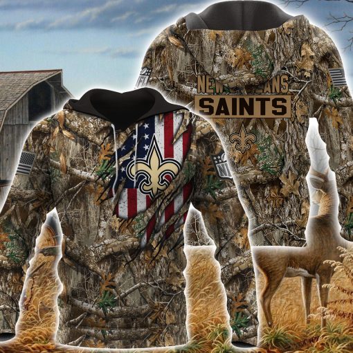 08-New Orleans Saints Hoodie Realtree Camo