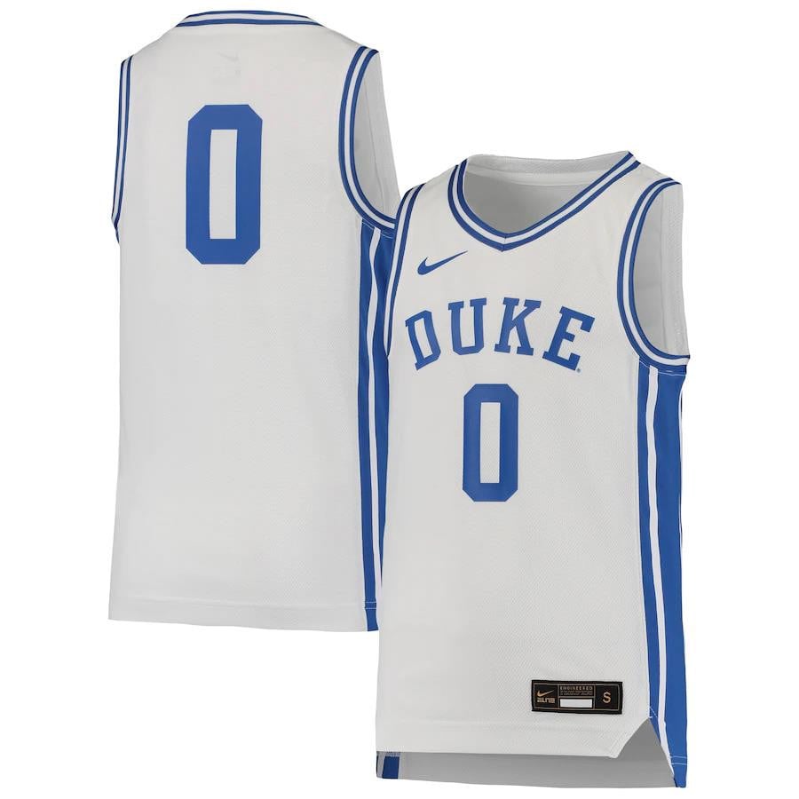 0 Duke Blue Devils Youth Team  Stitched Jersey – White
