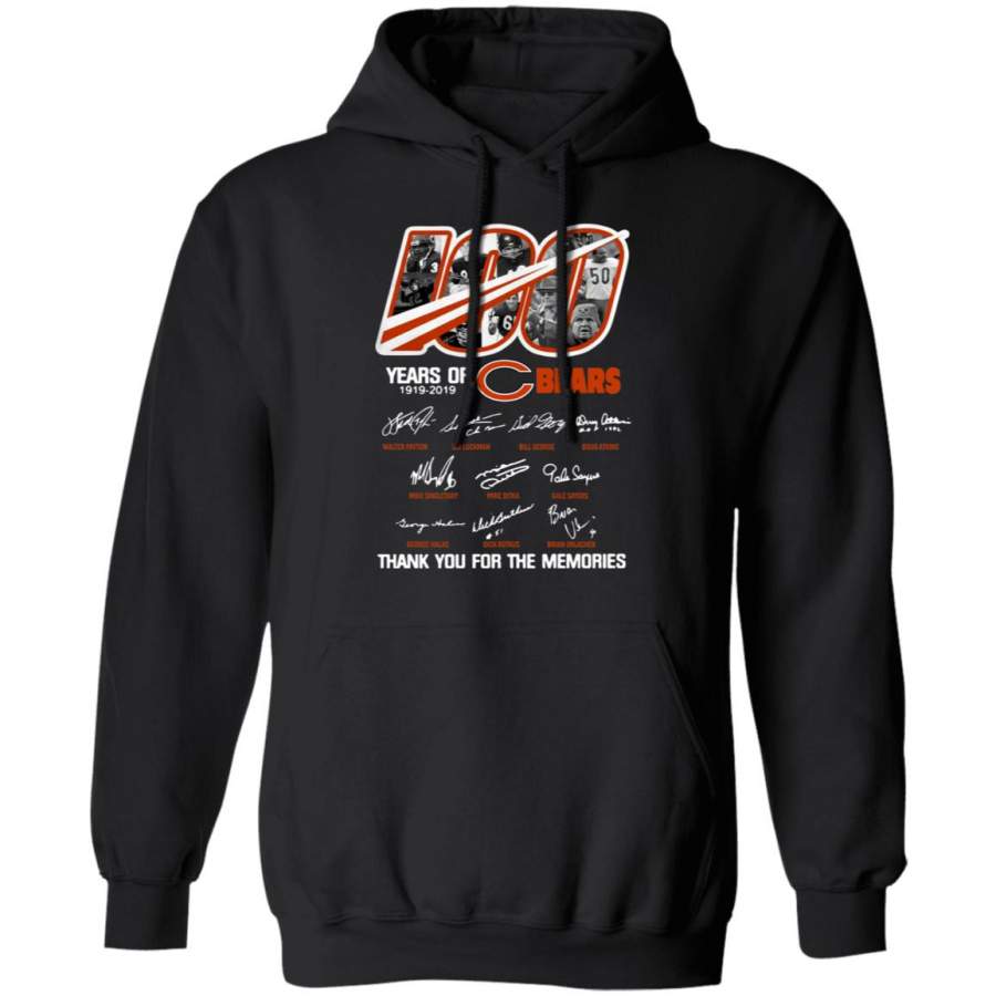 100 Years Of Chicago Bears 1919-2019 Thank You For The Memories G185 Gildan Pullover Hoodie
