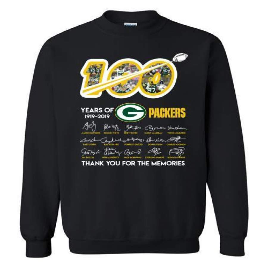 100 Years Of Green Bay Packers Anniversary Signature For Fans Sweatshirt