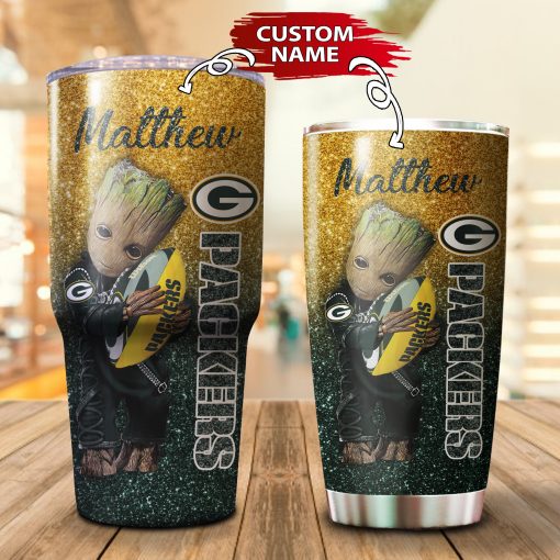 12-Green Bay Packers Personalized Custom Name-Tumbler Cup 20oz,30oz, Combo 20oz+30oz