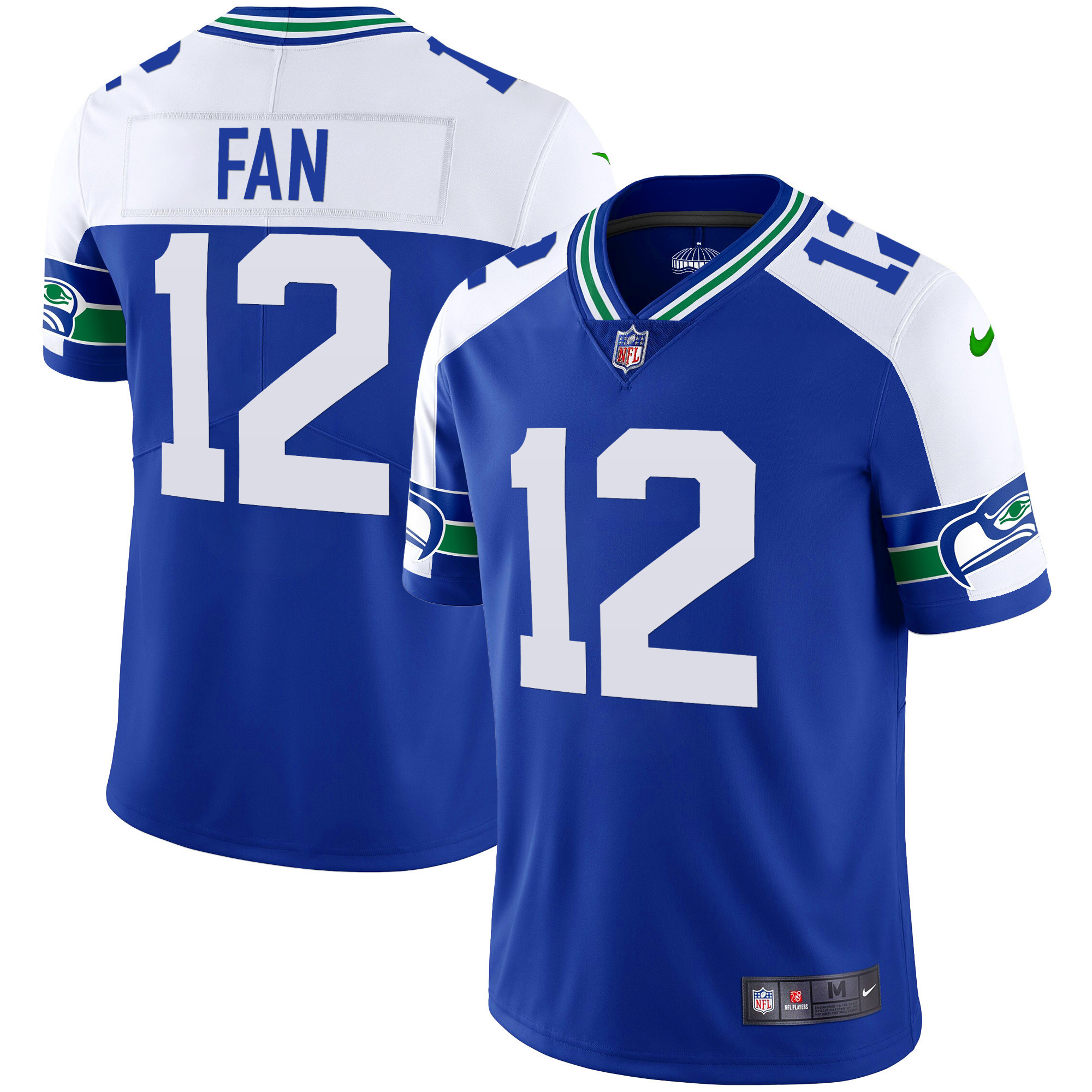 12th Fan Men's Seattle Seahawks Throwback & Gold Alternate Jersey - All Stitched 