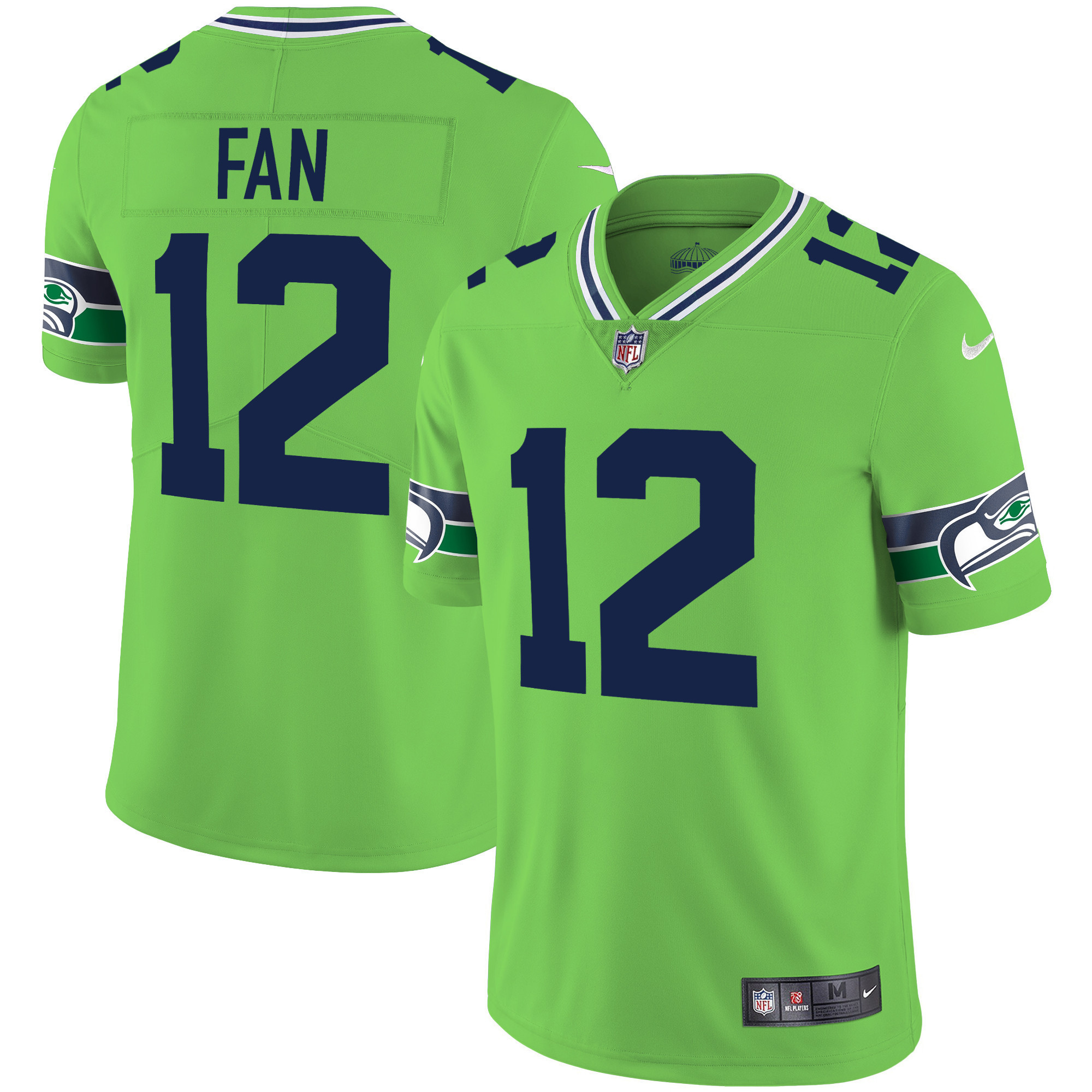 12th Fan Men's Seattle Seahawks Throwback & Gold Green Jersey - All Stitched 