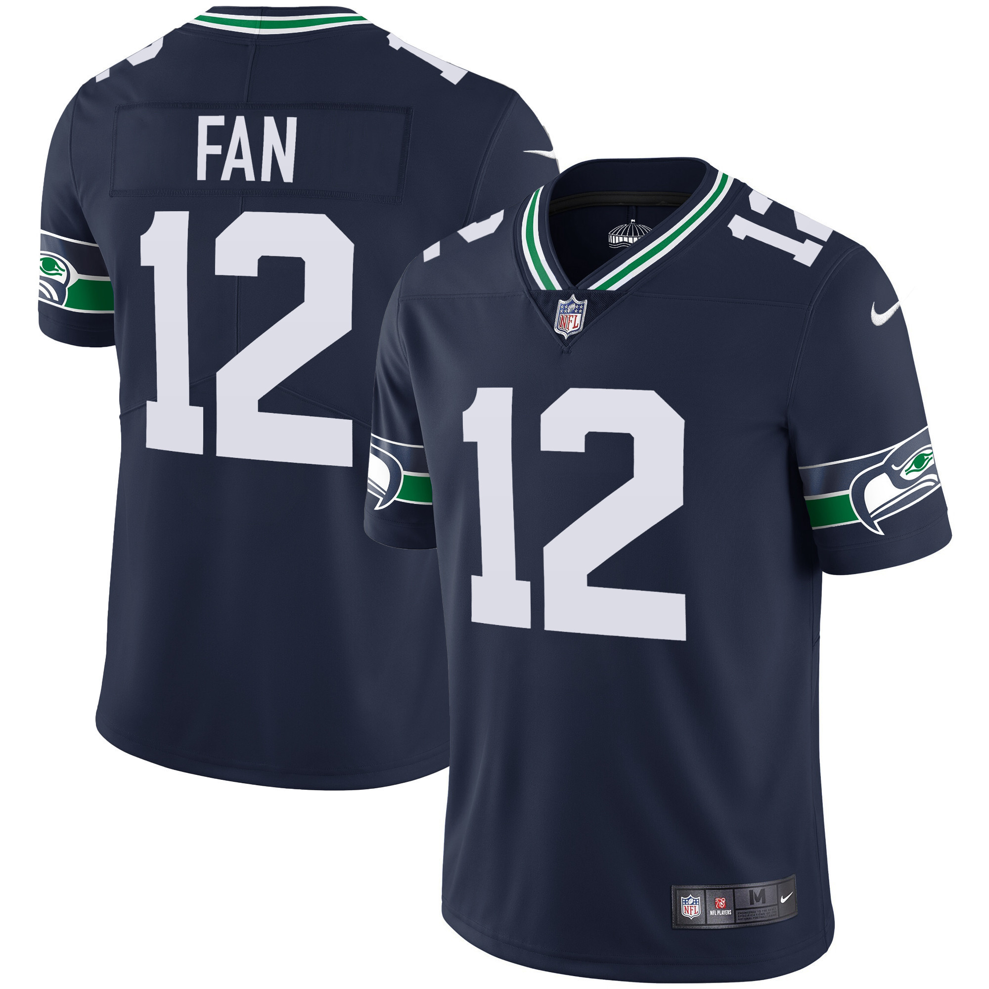 12th Fan Men's Seattle Seahawks Throwback & Gold Navy Jersey - All Stitched 