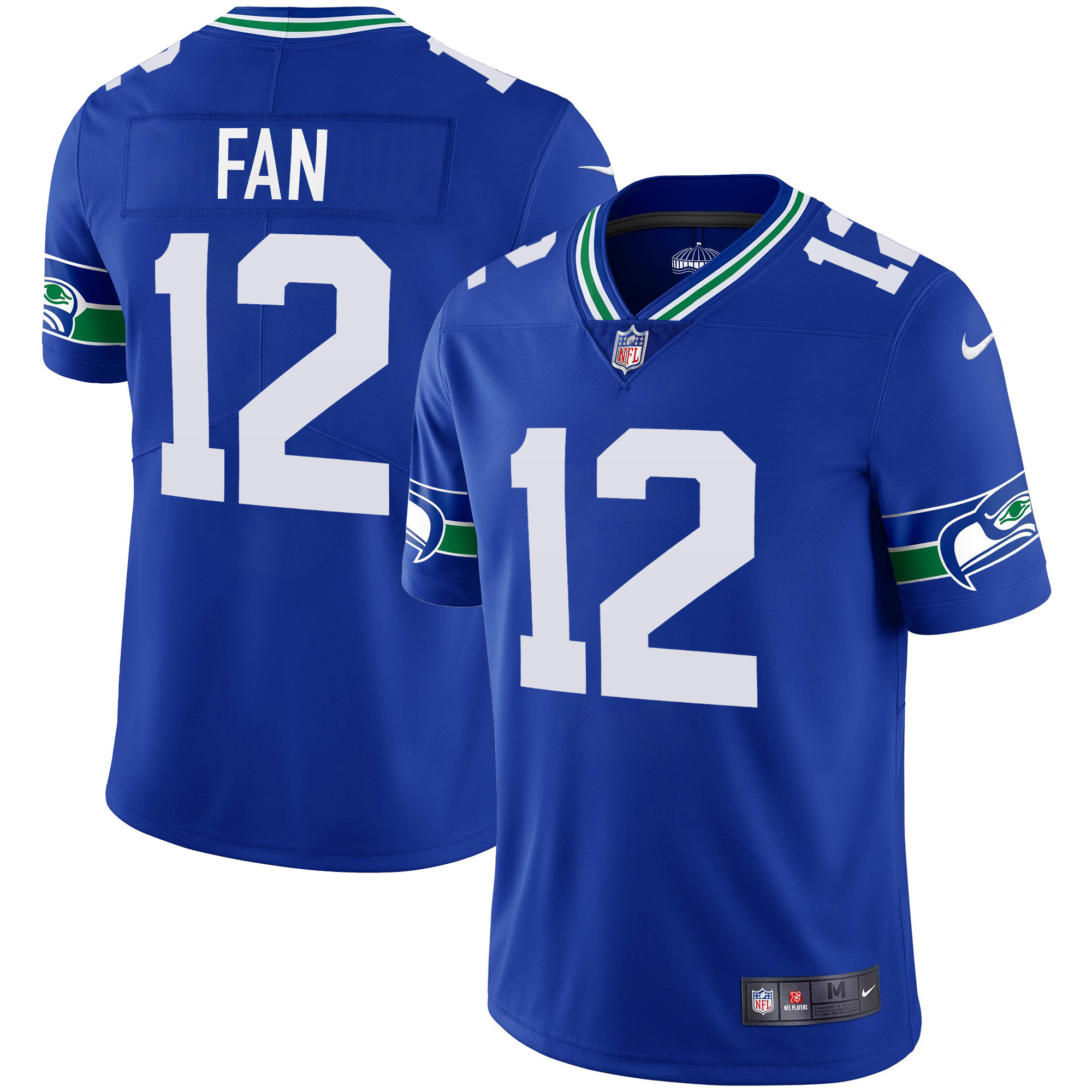 12th Fan Men's Seattle Seahawks Throwback & Gold Royal Jersey - All Stitched 