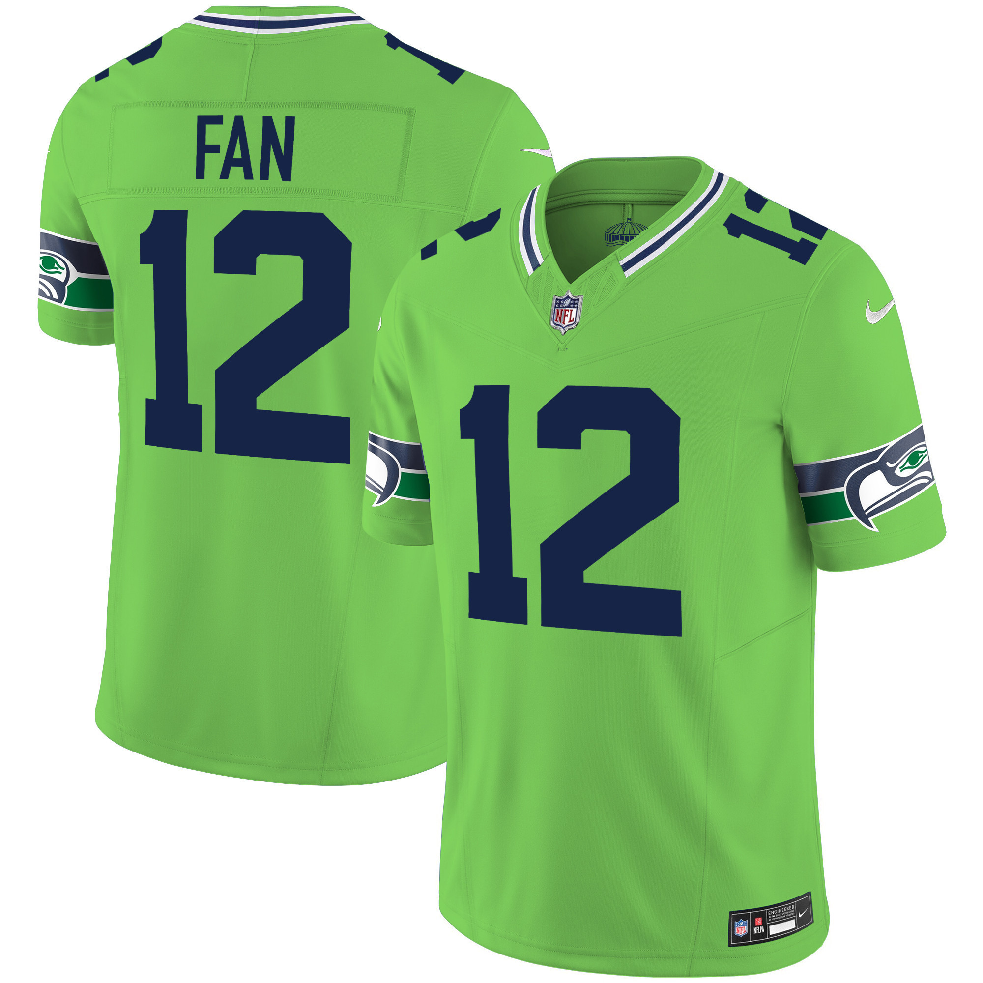12th Fan Men's Seattle Seahawks Throwback & Gold Vapor Limited Green Jersey - All Stitched 