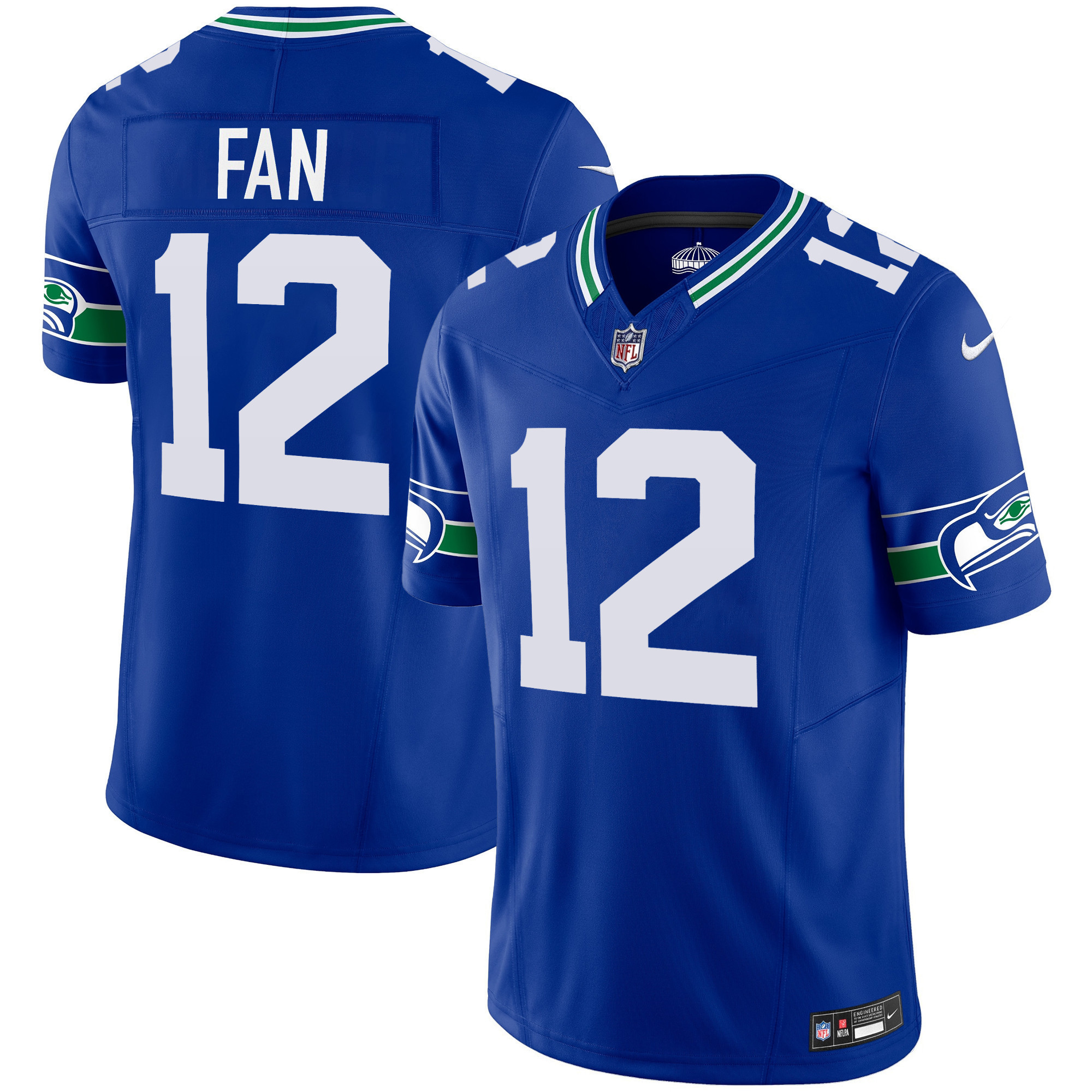 12th Fan Men's Seattle Seahawks Throwback & Gold Vapor Limited Royal Jersey - All Stitched 