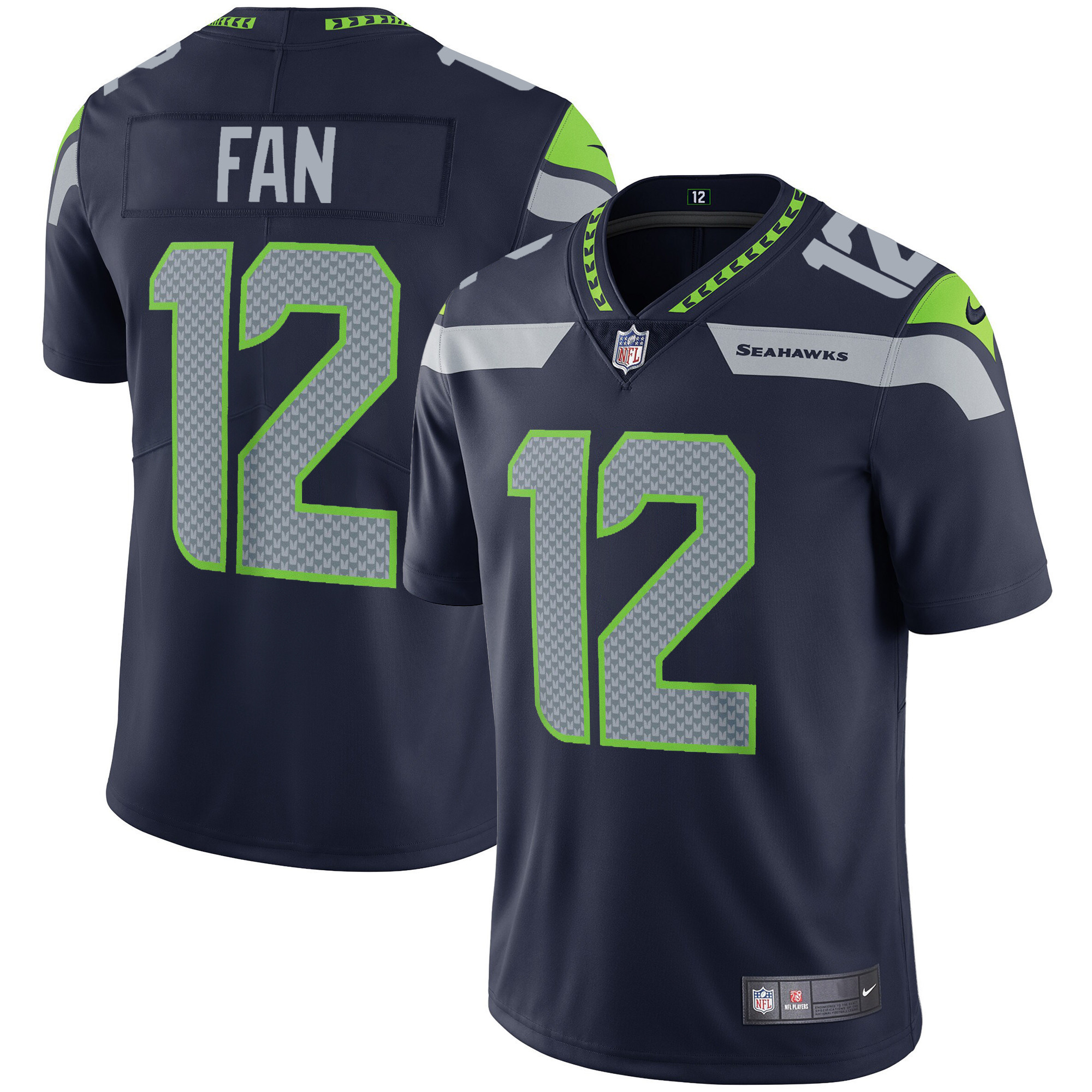 12th Fan Men's Seattle Seahawks Vapor Royal Jersey - All Stitched 