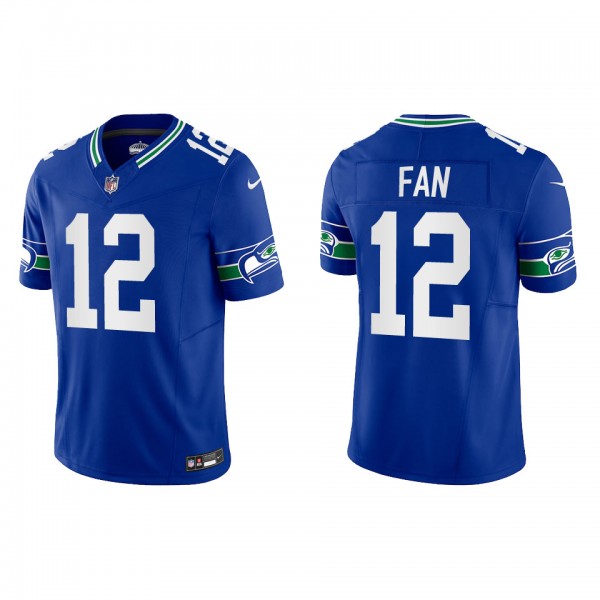 12th Fan Seattle Seahawks Royal Throwback Vapor F.U.S.E. Jersey