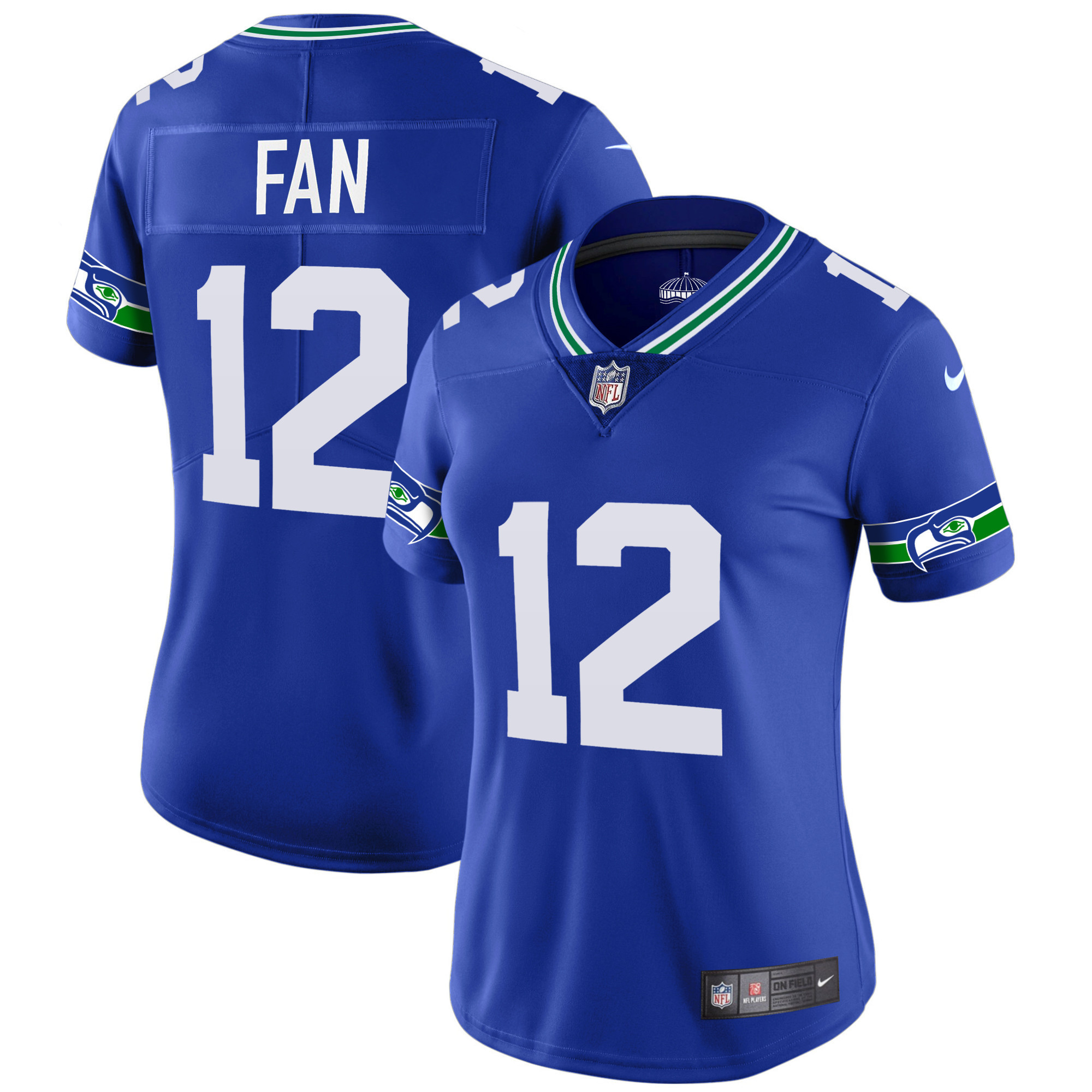 12th Fan Women's Seattle Seahawks Throwback & Gold Royal Jersey - All Stitched 