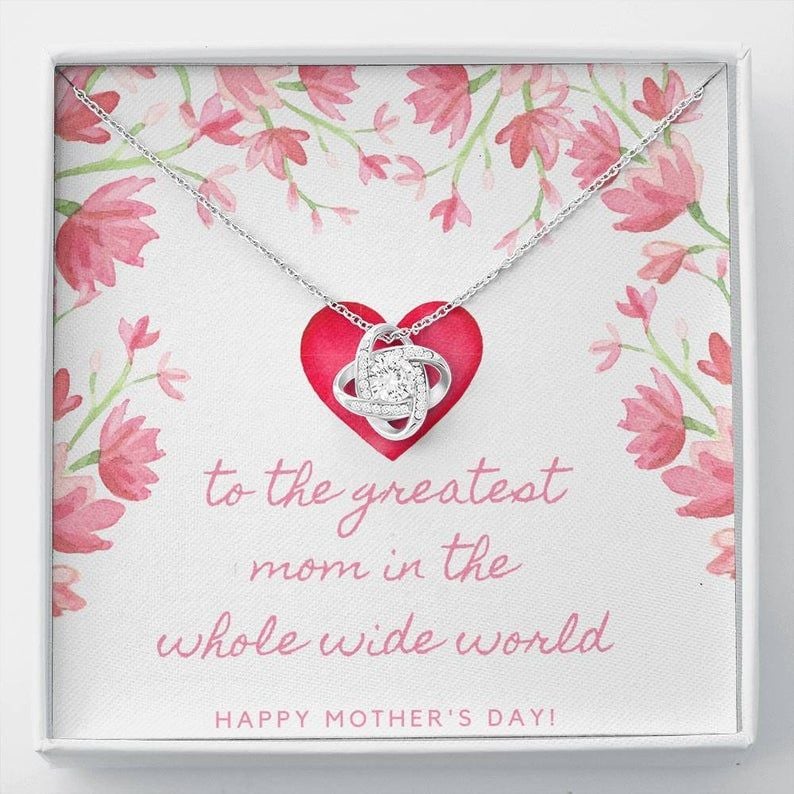14k Gold Necklace Mothers Day Gift, Love Knot Necklace for Mothers day, Gift for Mothers Day from Daughter, Mothers Day,  Greatest Mom Gift