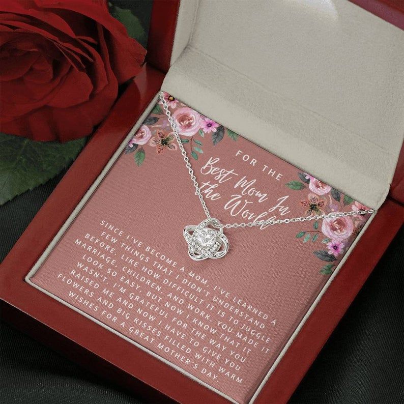 14k Gold Necklace Mothers Day Gift, Love Knot Necklace for Mothers day, Gift for Mothers Day from Daughter, Mothers Day, Silver Necklace
