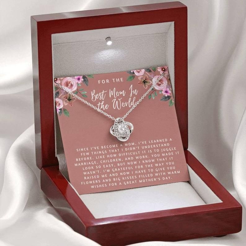 14k Gold Necklace Mothers Day Gift, Love Knot Necklace for Mothers day, Gift for Mothers Day from Daughter, Mothers Day, Silver Necklace