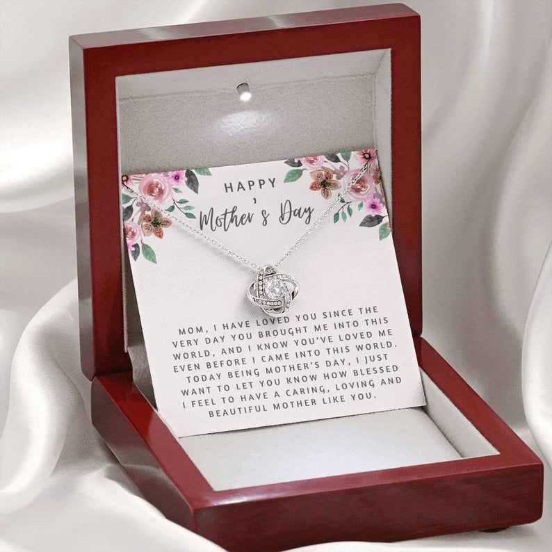 14k Gold Necklace Mothers Day Gift, Love Knot Necklace for Mothers day, Gift for Mothers Day from Daughter,Son, Mothers Day Gift, To My Mom