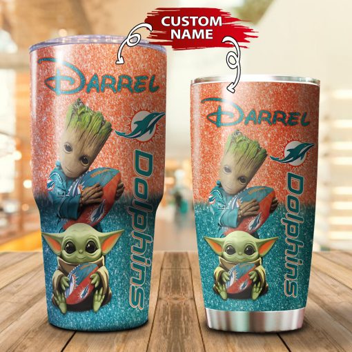 17-Miami Dolphins Personalized-Tumbler Cup 20oz, 30oz, Combo 20oz+30oz