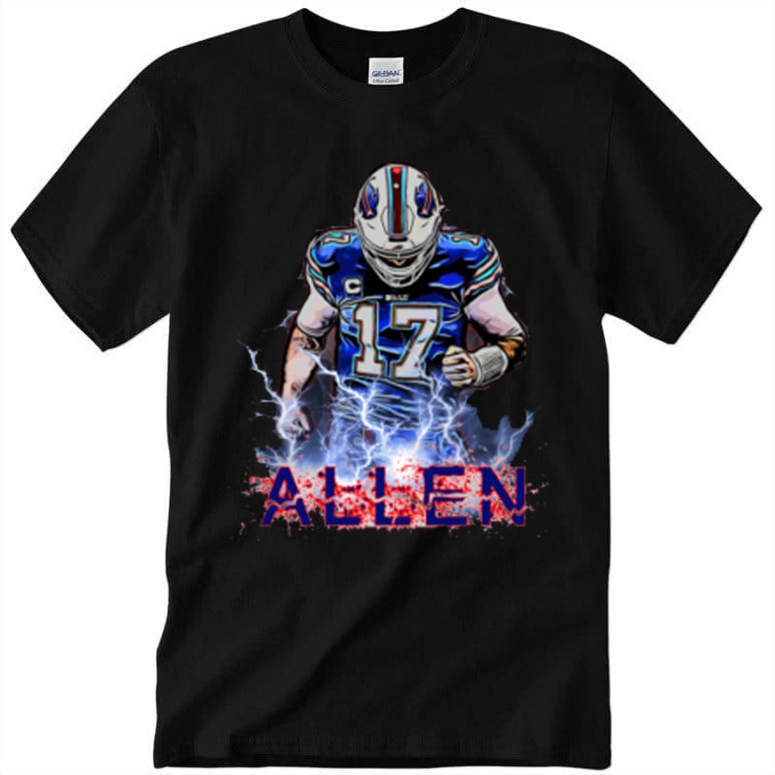 17Josh Allen Balls Football Unisex Buffalo Bills Black T-Shirt