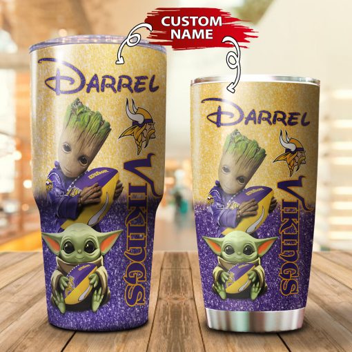 18-Minnesota Vikings Personalized-Tumbler Cup 20oz, 30oz, Combo 20oz+30oz