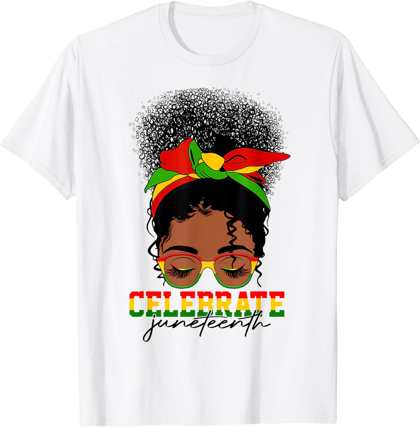 1865 Juneteenth Celebrate Messy Bun Melanin Black WomenT-Shirt