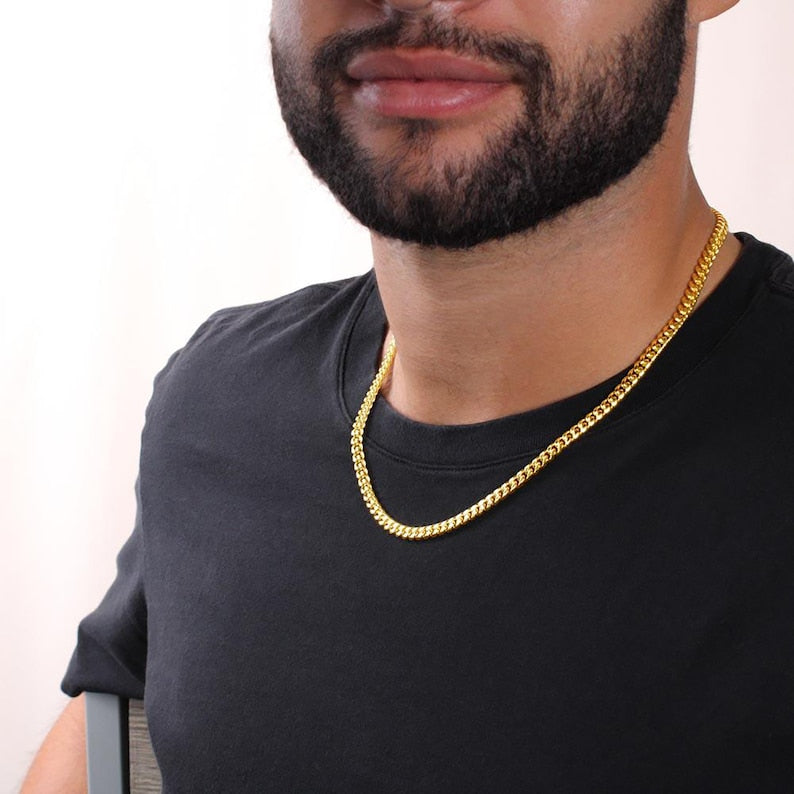 18th Birthday Necklace Gift For Him, Present For Man, Personalized Gift for 18 Year Old Male, 18th Birthday Gift Boy Cuban Link Chain Necklace