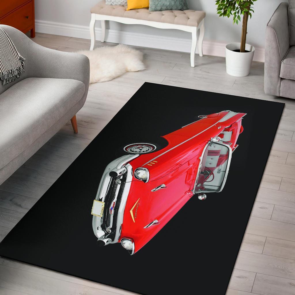 1957 Chevy Red Convertible Area Limited Edition Rectangle Rug