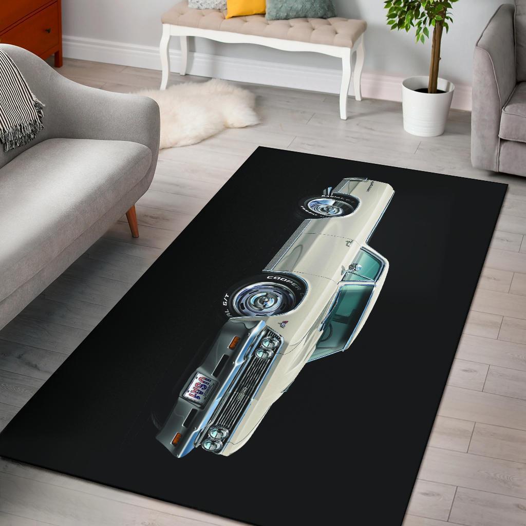 1966 Chevy El Camino Muscle Car Art Area Limited Edition Rectangle Rug
