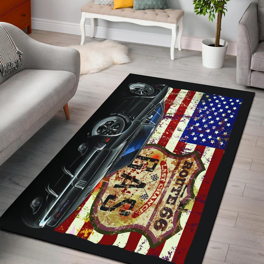 1969 Dodge Charger American Flag Area Limited Edition Rectangle Rug