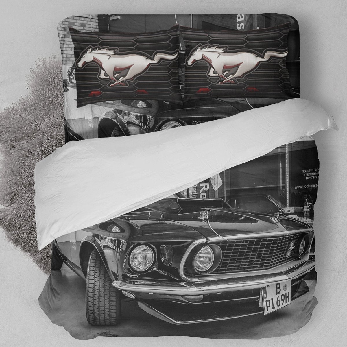 1969 Ford Mustang Duvet Cover Bedding Set