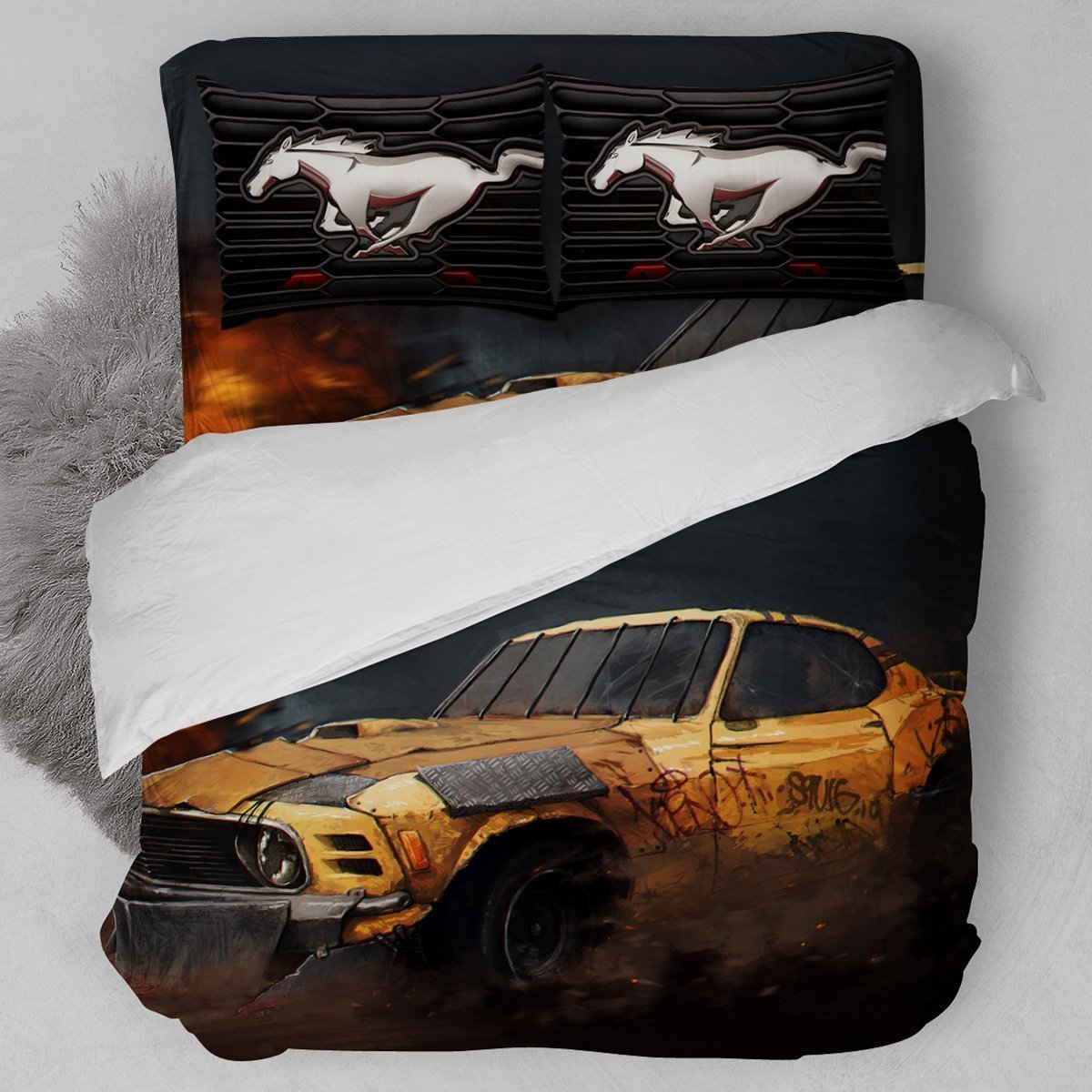 1970 Ford Mustang Duvet Cover Bedding Set
