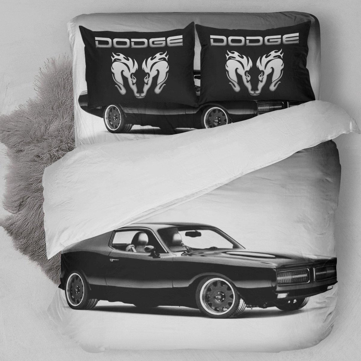 1972 Dodge Charger Car Duvet Cover Bedding Set