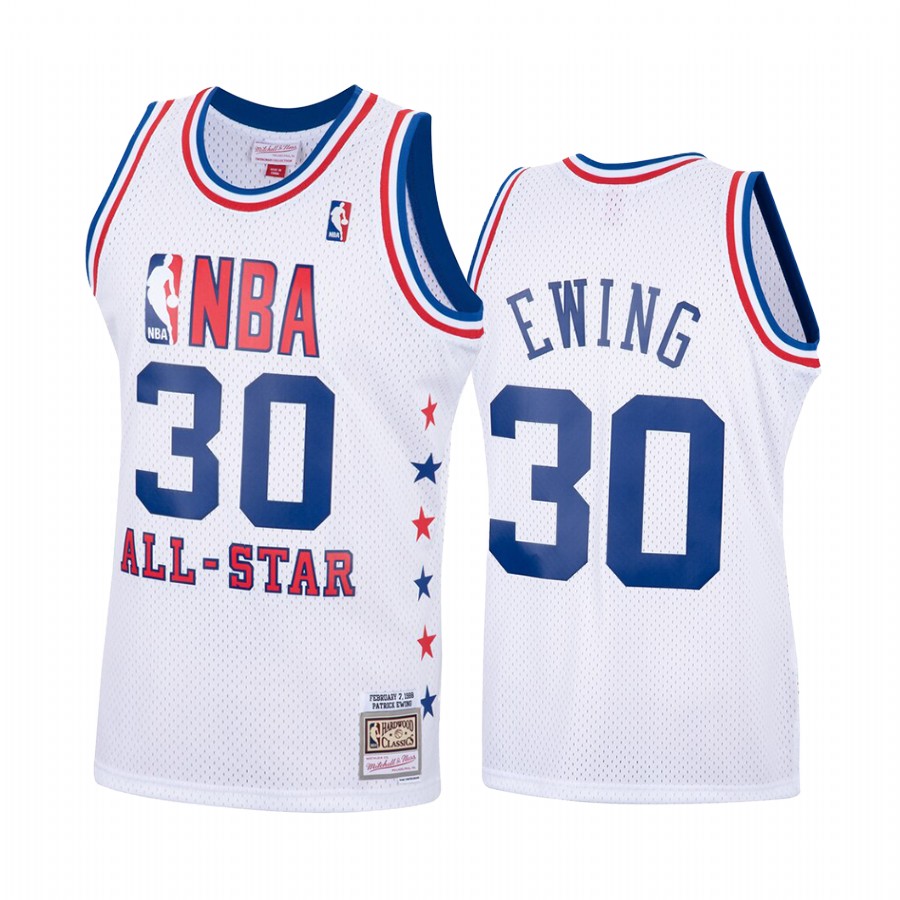 1988 All-Star Eastern Conference Patrick Ewing New York Knicks #30 Hardwood Classics Jersey – White