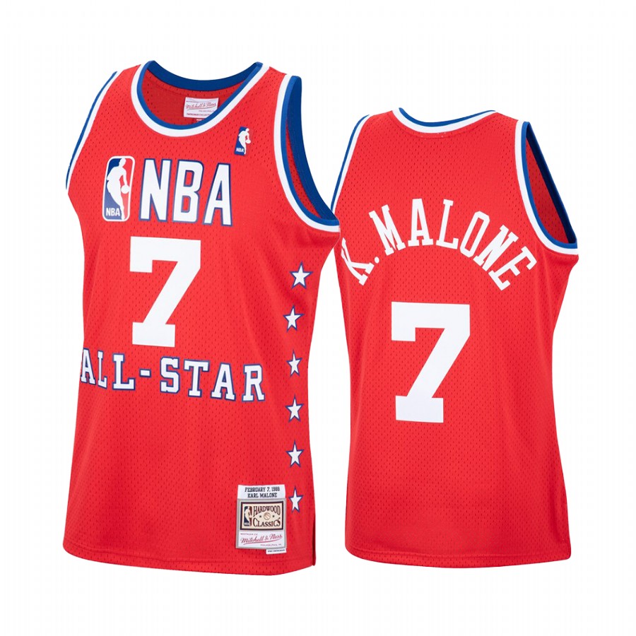 1988 All-Star Western Conference Karl Malone Utah Jazz #32 Hardwood Classics Jersey – Red