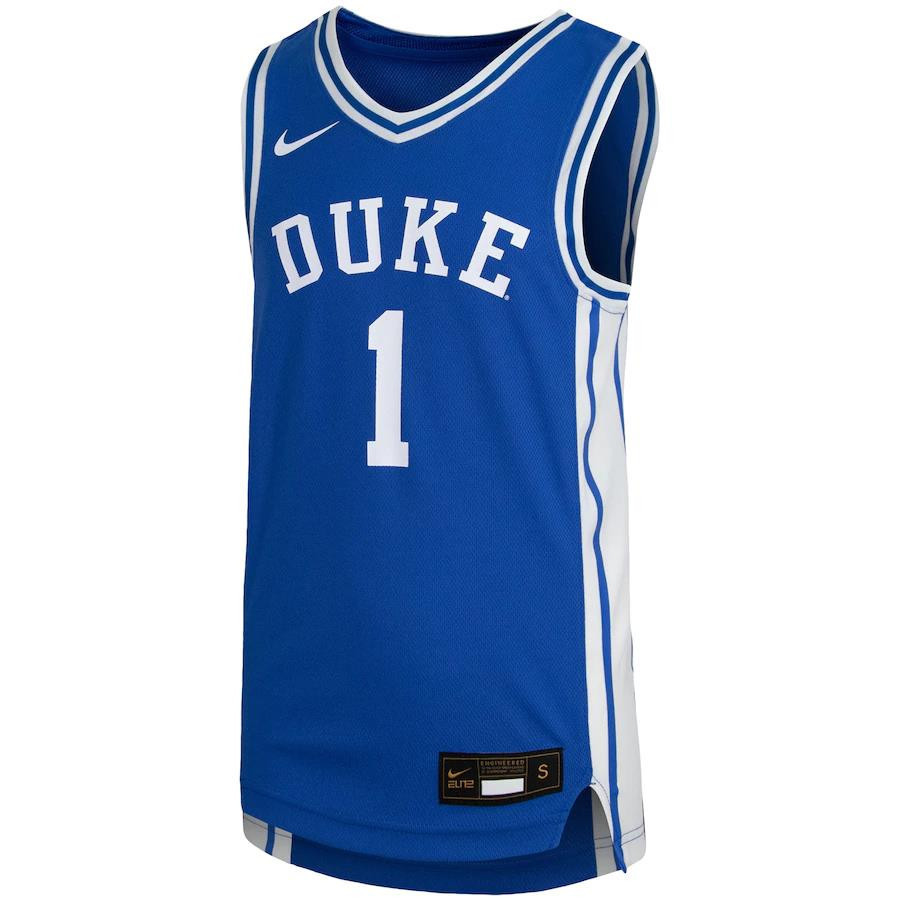 1 Duke Blue Devils Youth Team Basketball Stitched Jersey – Royal