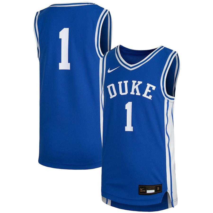 1 Duke Blue Devils Youth Team Basketball Stitched Jersey – Royal